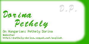 dorina pethely business card